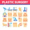 Plastic Surgery Clinic Collection Icons Set Vector