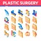Plastic Surgery Clinic Isometric Icons Set Vector