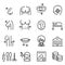 Plastic surgery icon set in thin line style