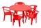 Plastic table and chairs - red