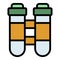 Plastic test tubes icon color outline vector