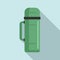 Plastic thermo bottle icon, flat style