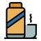 Plastic thermo bottle icon vector flat