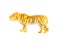 Plastic tiger doll on white background