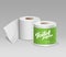 Plastic toilet paper roll green package, template design