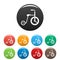 Plastic tricycle icons set color