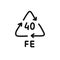 Plastic types for recycling symbol doodle icon, vector illustration