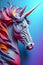 Plastic unicorn in pastel colors, vertical. Generative AI