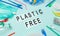 Plastic waste around environmental writing