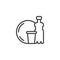 Plastic waste line icon