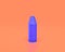 Plastic Weapon series,  9mm Hollow Point bullet, Indigo blue arm in pinkish background, 3d rendering, war, battle and self