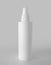 Plastic white bottle spray on white background mockup. Fine mist ribbed sprayer