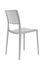 Plastic white chair with a wicker back. Patio or cafe furniture.