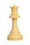 Plastic white chess queen isolated