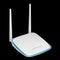 plastic white wireless router isolated on black