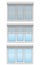 Plastic window behind metal perforated rolling shutters vector i