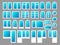 Plastic windows with doors, vector illustration set