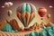 Plasticine art, air balloon. Generative AI