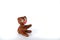 Plasticine bear. Toys made of plasticine on white background