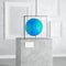 Plasticine Earth Globe over Pedestal, Stage, Podium or Column with Glass Showcase Cube in Art Gallery or Museum. 3d Rendering