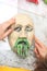 Plasticine face with moustache sculpting