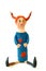 Plasticine figure of Pippi Longstocking on a white background. Children`s creativity