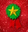 Plasticine green medal banner with star