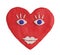 Plasticine heart with eyes and lips