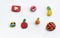 Plasticine icon set isolated on a white background.