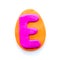 Plasticine letter E in the shape of an Easter egg
