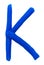 Plasticine letter K isolated on a white background