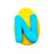 Plasticine letter N in the shape of an Easter egg