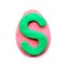 Plasticine letter S in the shape of an Easter egg
