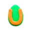 Plasticine letter U in the shape of an Easter egg