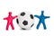 Plasticine small people soccer players with ball