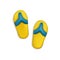 Plasticine Summer Slippers Vector Illustration