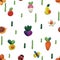 Plasticine vegetables hand drawn seamless pattern. cartoon details