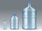Plastik bottles, small and big for water realistic