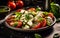 A plate adorned with a delicious Caprese salad