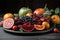 plate of antioxidant-rich fruits and veggies, key ingredients for a strong immune system