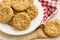 Plate of Anzac Biscuits.