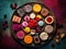 A plate of assorted desserts on a table. Generative AI image.