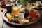 plate of assorted iced teas, including fruity and herbal varieties