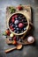 Plate with berries on the table