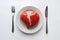 Plate with broken heart