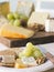 Plate of Cheese and Biscuits with a Cheese Board