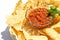Plate of Chips and Fresh Spicy Salsa