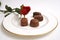 Plate of chocolate & rose
