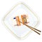 Plate chopsticks and fifty euro pack