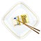 Plate chopsticks and two hundred euro pack